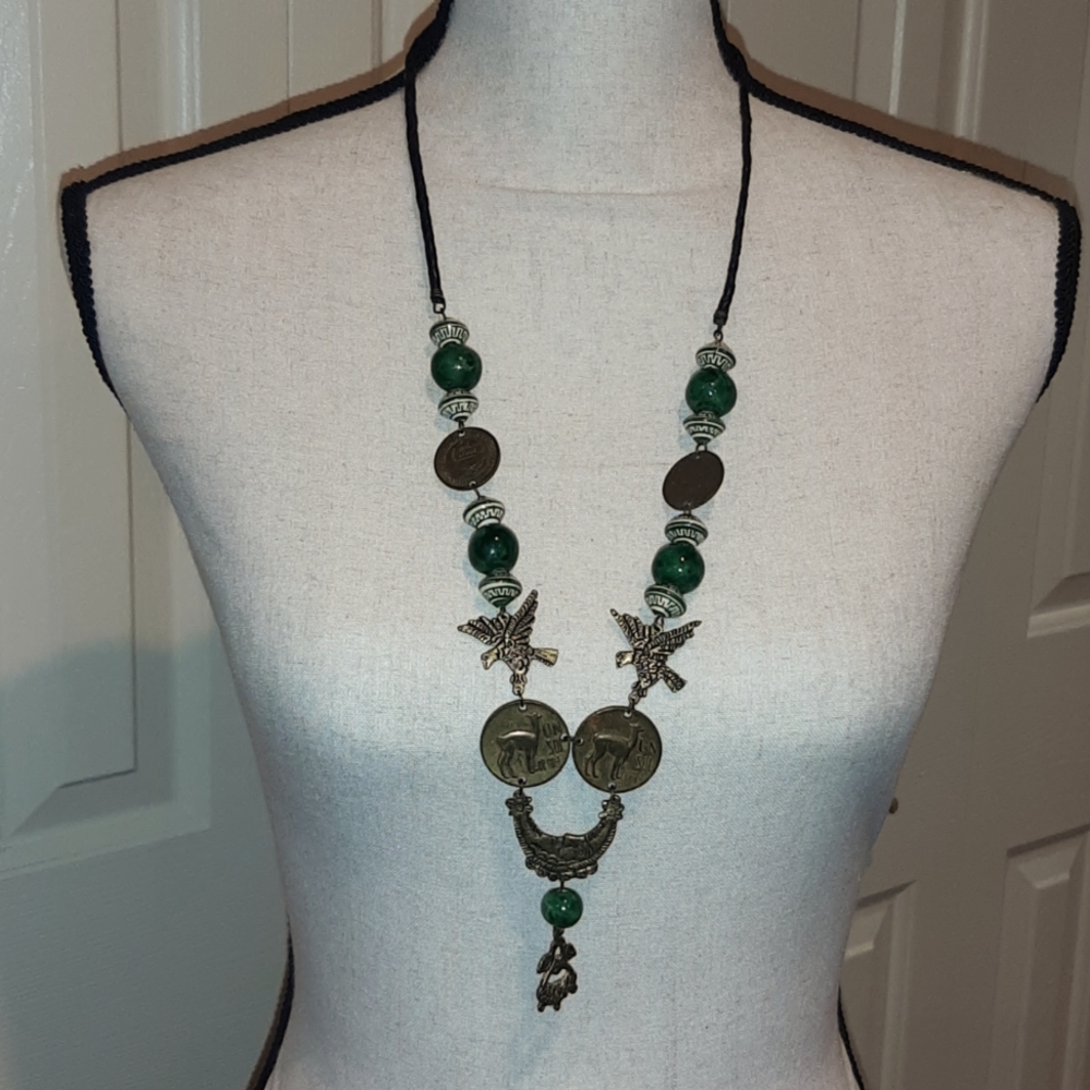 Vintage 1970s Peruvian Coin Necklace